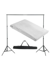 Système de support de toile de fond 300 x 300 cm Blanc | Mobilier & Déco