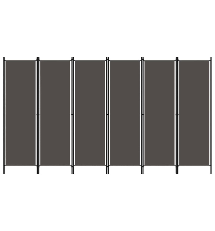 Cloison de séparation 6 panneaux Anthracite 300x180 cm | Mobilier & Déco