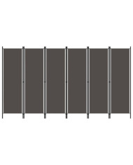 Cloison de séparation 6 panneaux Anthracite 300x180 cm | Mobilier & Déco