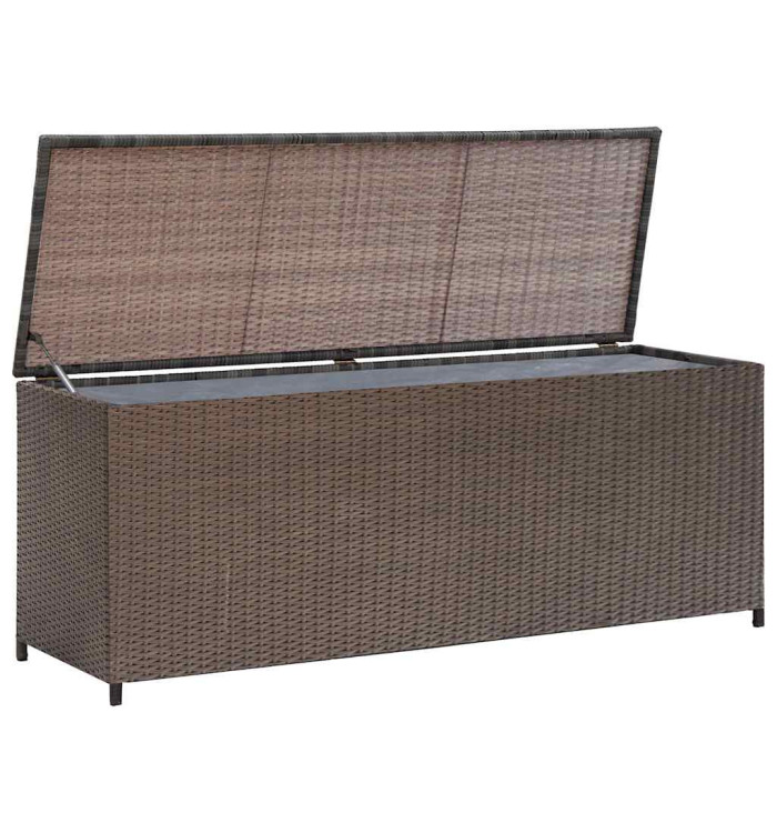 Boîte de rangement de jardin marron 120x50x60 cm résine tressée | Mobilier & Déco