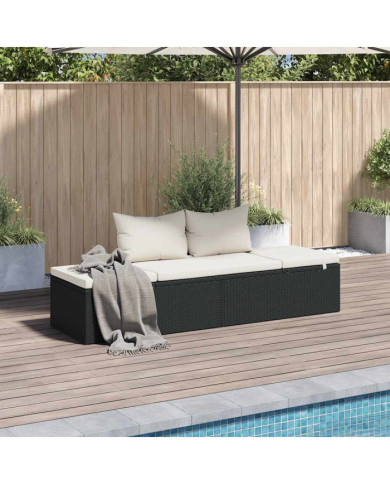 Lit de jardin Noir 195x60 cm Résine tressée | Mobilier & Déco