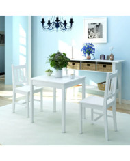 Ensemble de salle à manger trois pièces Pinède Blanc | Mobilier & Déco