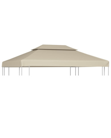 Recouvrement de remplacement d'auvent 310 g/m² Beige 3 x 4 m | Mobilier & Déco