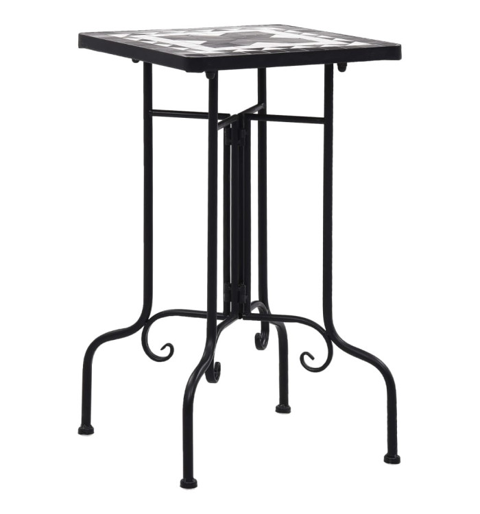 Table de bistro mosaïque noir et blanc Céramique | Mobilier & Déco
