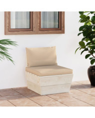 Canapé central palette de jardin avec coussins Épicéa imprégné | Mobilier & Déco