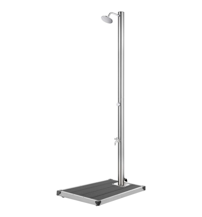 Douche de jardin avec base gris 220 cm Acier inoxydable | Mobilier & Déco