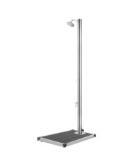 Douche de jardin avec base gris 220 cm Acier inoxydable | Mobilier & Déco