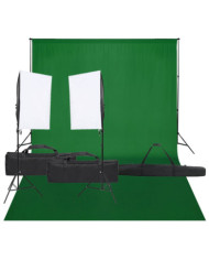 Kit de studio photo avec éclairage et toile de fond | Mobilier & Déco