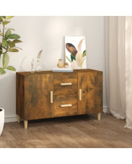 Buffet chêne fumé 100x36x60 cm bois d'ingénierie | Mobilier & Déco