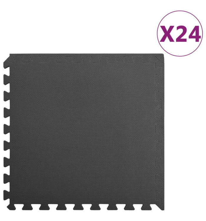 Tapis de sol 24 pcs 8,64㎡ Mousse EVA Noir | Mobilier & Déco