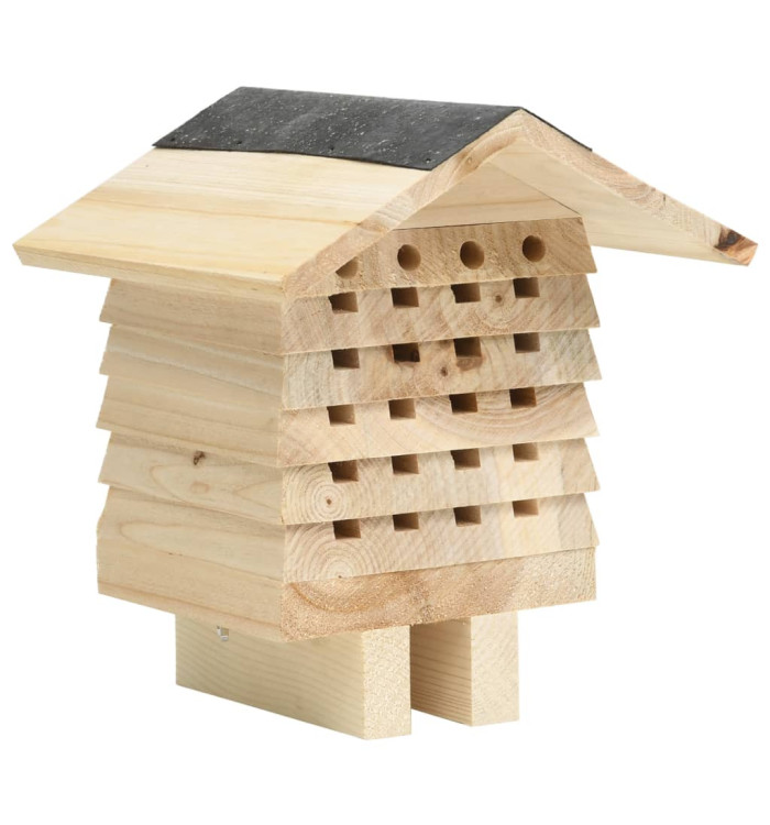 Hôtel d'abeilles Bois de sapin massif 22x20x20 cm | Mobilier & Déco