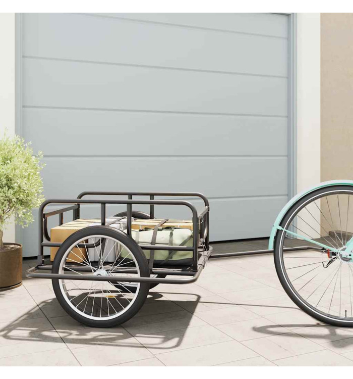 Remorque de vélo 130x73x48,5 cm acier noir | Mobilier & Déco