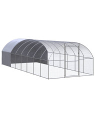 Poulailler d'extérieur 3x8x2 m Acier galvanisé | Mobilier & Déco