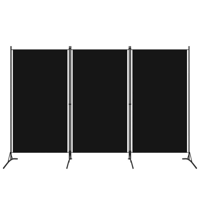Cloison de séparation 3 panneaux Noir 260x180 cm | Mobilier & Déco