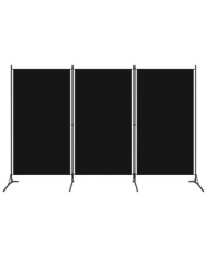 Cloison de séparation 3 panneaux Noir 260x180 cm | Mobilier & Déco