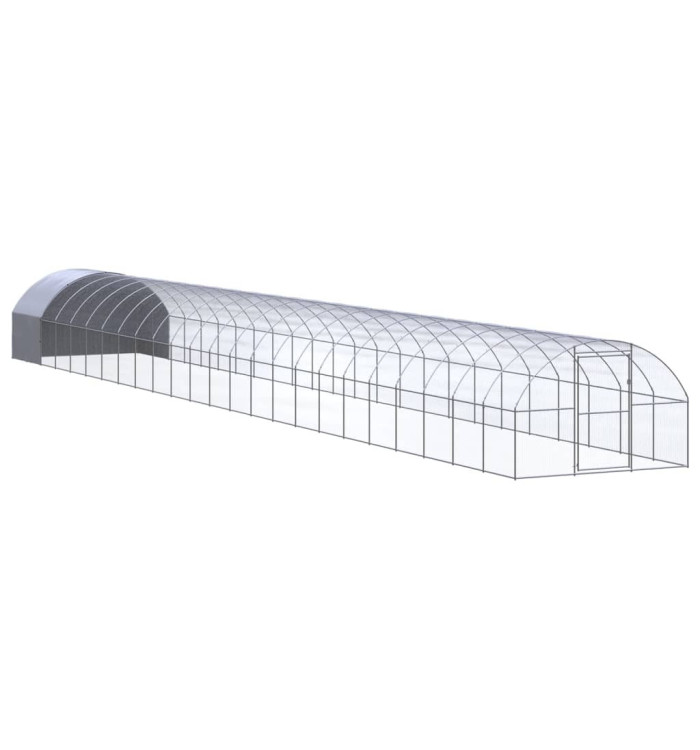 Poulailler d'extérieur 3x24x2 m Acier galvanisé | Mobilier & Déco