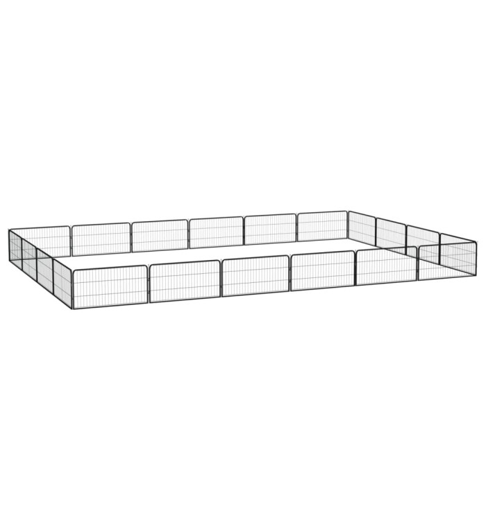 Parc pour chien 20panneaux Noir 100x50cm Acier enduit de poudre | Mobilier & Déco