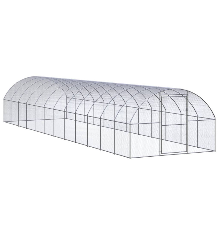 Poulailler d'extérieur 3x12x2 m Acier galvanisé | Mobilier & Déco