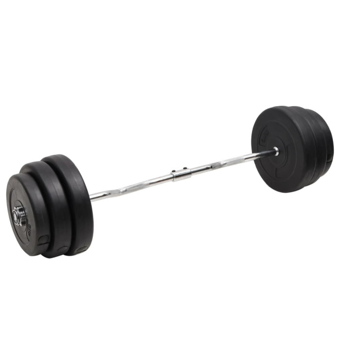 Barre d'haltères ondulée avec plaques 90 kg | Mobilier & Déco
