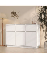 Buffet blanc 110x34x75 cm bois massif de pin | Mobilier & Déco