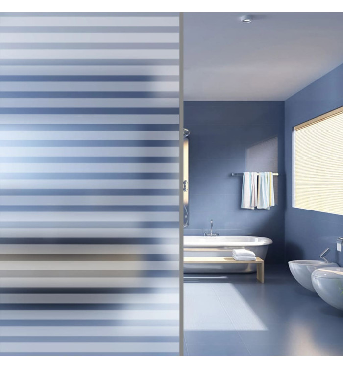 Film pour fenêtre dépoli design à rayures 0,9x5 m PVC | Mobilier & Déco