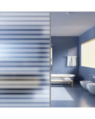 Film pour fenêtre dépoli design à rayures 0,9x5 m PVC | Mobilier & Déco