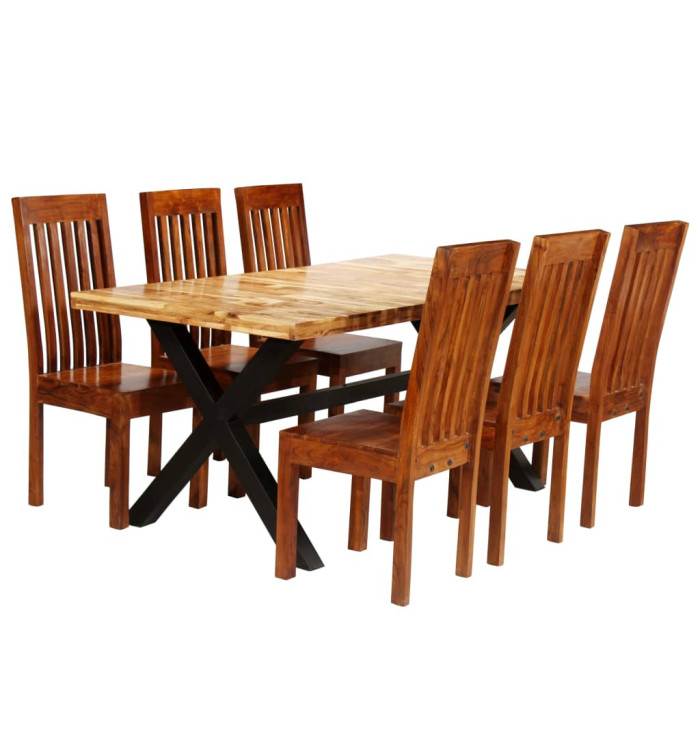 Ensemble de tables à manger 7 pcs Manguier et acacia massif | Mobilier & Déco