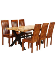 Ensemble de tables à manger 7 pcs Manguier et acacia massif | Mobilier & Déco