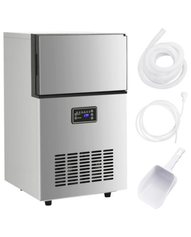 Appareil à glaçons argenté 45 kg / 24 h | Mobilier & Déco