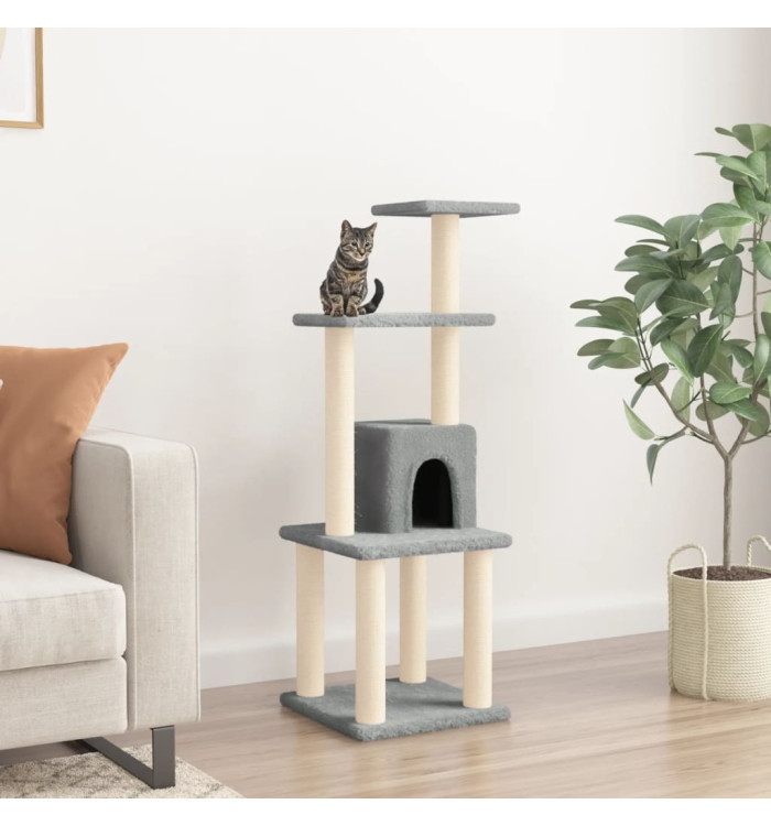 Arbre à chat avec griffoirs en sisal Gris clair 105 cm | Mobilier & Déco