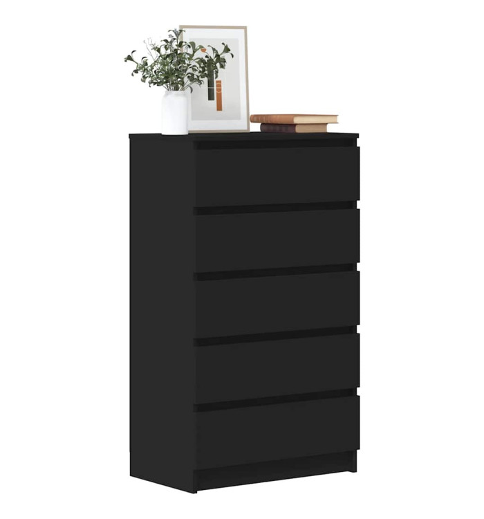 Commode Noir 60x36x103 cm Bois d'ingénierie | Mobilier & Déco
