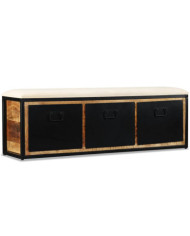 Banc de rangement avec 3 tiroirs Bois de manguier 120x30x40 cm | Mobilier & Déco