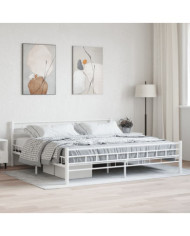 Cadre de lit sans matelas blanc métal 180x200 cm | Mobilier & Déco