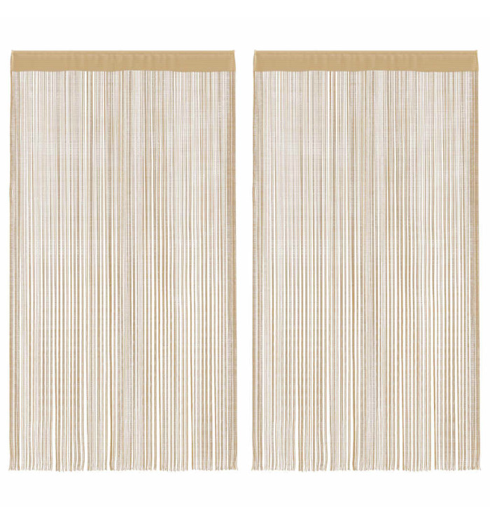 Rideau en fils 2 pcs 140 x 250 cm Beige | Mobilier & Déco