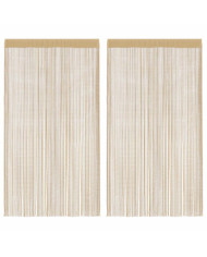 Rideau en fils 2 pcs 140 x 250 cm Beige | Mobilier & Déco