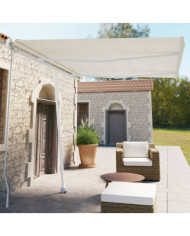 Auvent manuel rétractable sur pied 350x250 cm Crème | Mobilier & Déco