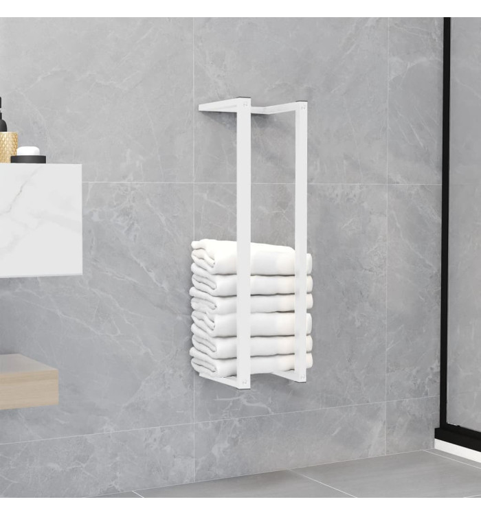 Porte-serviette Blanc 12,5x12,5x60 cm Acier | Mobilier & Déco