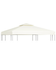 Recouvrement de remplacement d'auvent 310 g/m² 3x3m Blanc crème | Mobilier & Déco