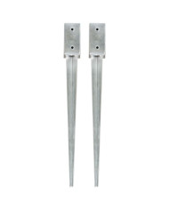 Piquets au sol 2 pcs Argenté 7x7x75 cm Acier galvanisé | Mobilier & Déco