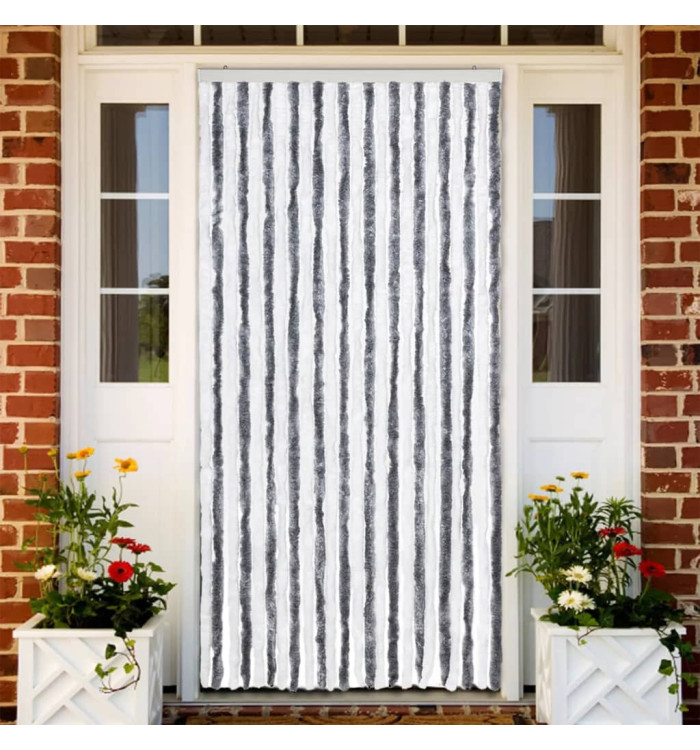 Moustiquaire Gris et blanc 100x220 cm Chenille | Mobilier & Déco