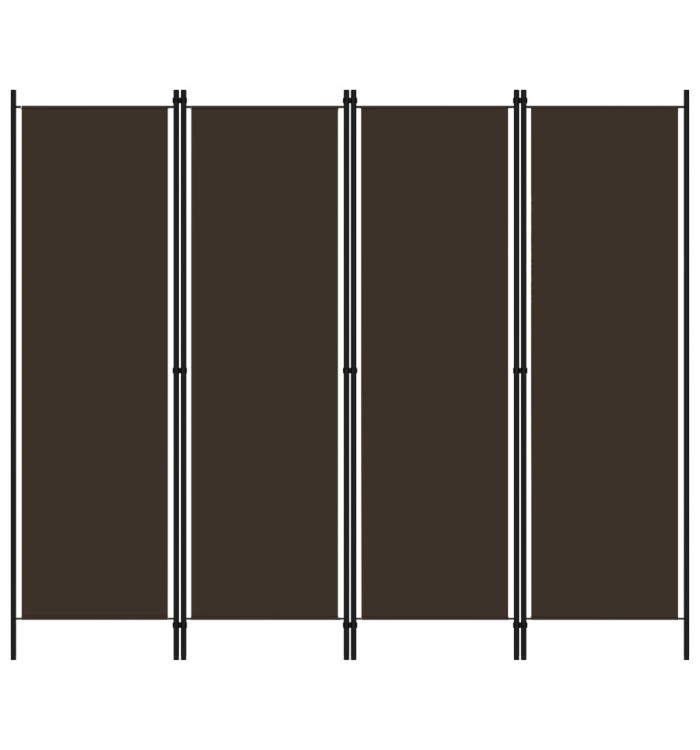 Cloison de séparation 4 panneaux Marron 200x180 cm | Mobilier & Déco