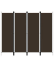 Cloison de séparation 4 panneaux Marron 200x180 cm | Mobilier & Déco