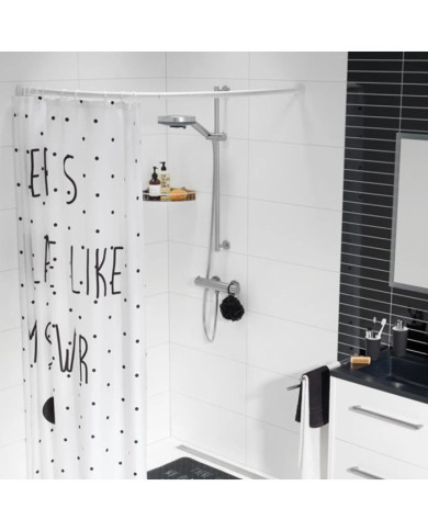 Sealskin Tringle de rideau de douche courbée Blanc | Mobilier & Déco