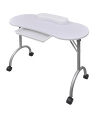 Table à manucure pliable avec roulettes Blanc | Mobilier & Déco