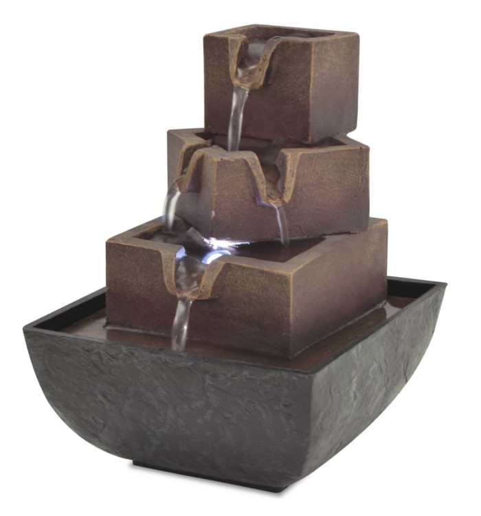 Fontaine d'intérieur avec lampe LED Polyrésine | Mobilier & Déco