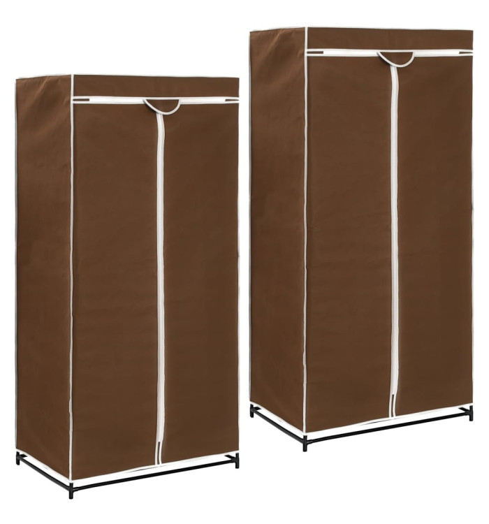 2 pcs Garde-robes Marron 75x50x160 cm | Mobilier & Déco