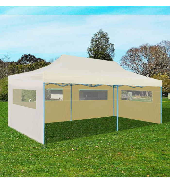 Tente de réception pliable crème 3 x 6 m | Mobilier & Déco