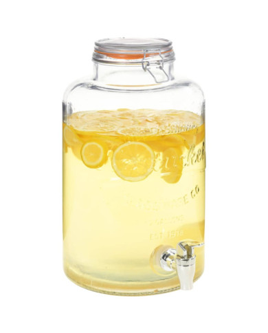 Distributeur d'eau XXL avec robinet Transparent 8 L Verre | Mobilier & Déco