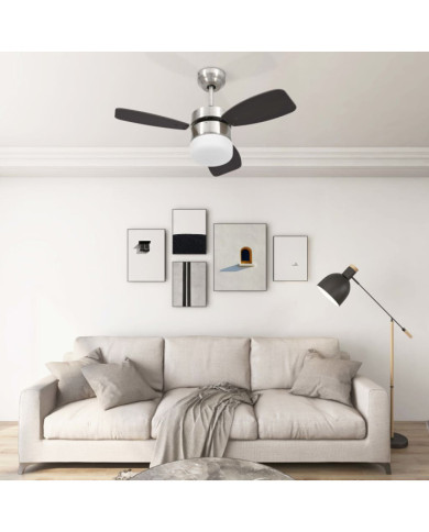 Ventilateur de plafond lampe et télécommande 76 cm Marron foncé | Mobilier & Déco