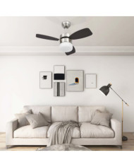 Ventilateur de plafond lampe et télécommande 76 cm Marron foncé | Mobilier & Déco